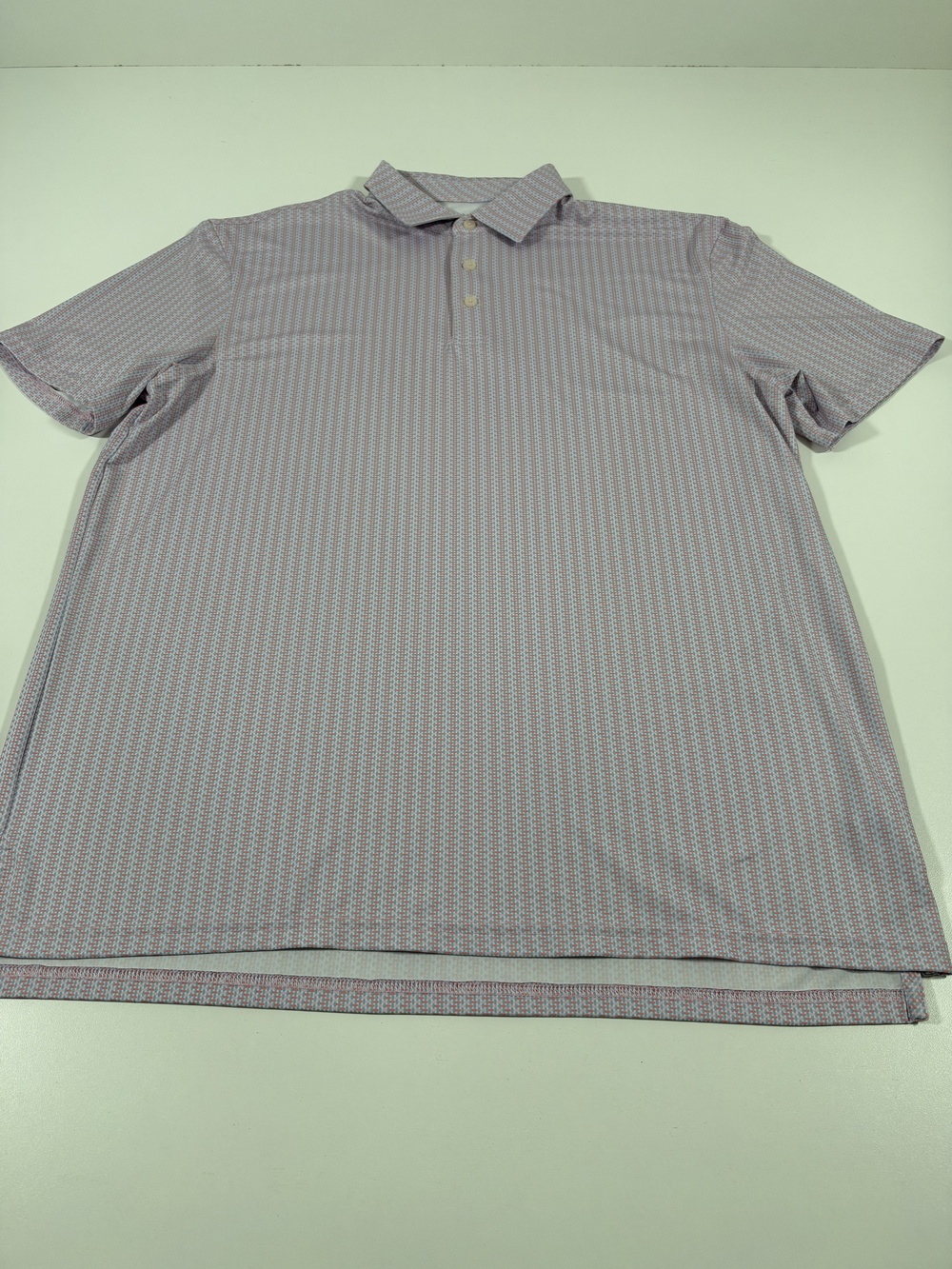 Southern Tide Polo Shirt AOP Mens L Purple Geometric Golf Performance Stretch